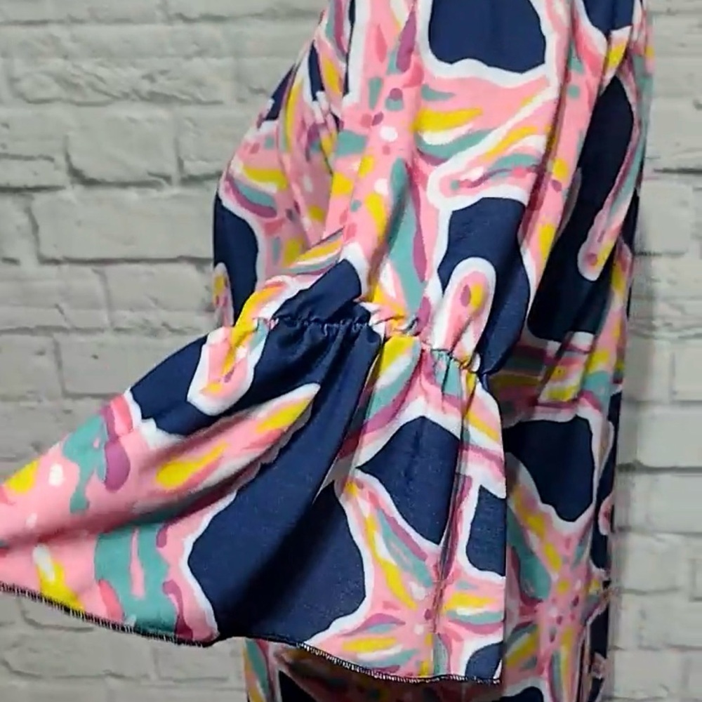 Simply Southern Navy Blue Dress with Pink Starfish Print - Picture 8 of 9
